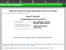 Tablet Screenshot of mcleanselectbasketball.assn.la